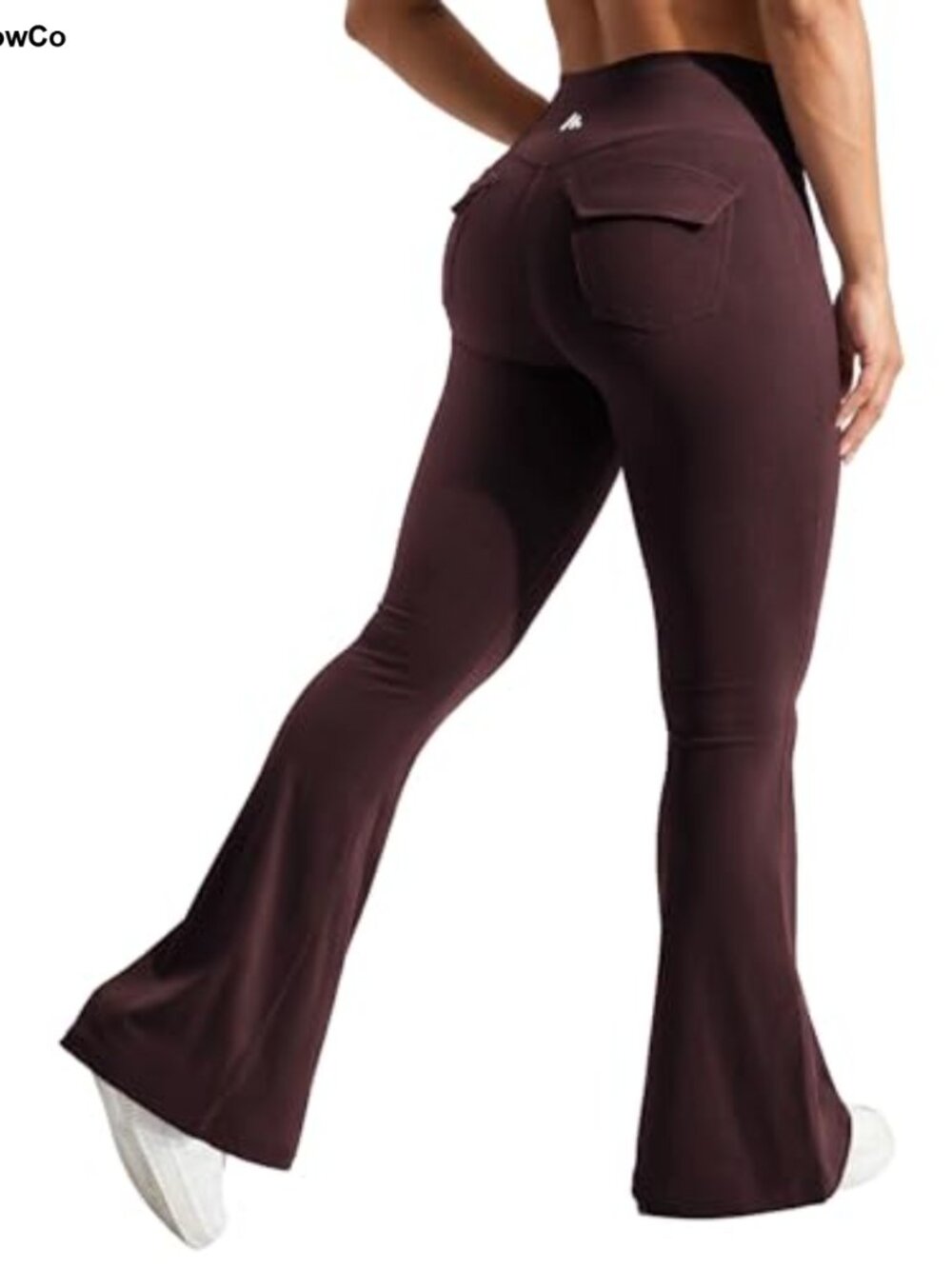 Flare Leggings Bootcut Yoga Pants with Pockets Nylon Spandex High Waist